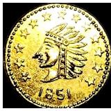 1851 California Gold 1/2 Dollar Token HIGH GRADE