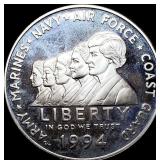 1994-P Silver Dollar Women in Military Service CHO