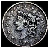 1838 Coronet Head Large Cent LIGHTLY CIRCULATED