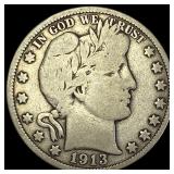 1913 Silver Barber Half Dollar  NICELY CIRCULATED