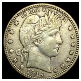 1914-D Silver Barber Quarter  CLOSELY UNCIRCULATE