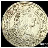 1655-1705 Hungary Leopold Silver 3 Kreuzer CLOSELY