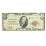 1929 $10 Federal Reserve Bank Of San Franciso