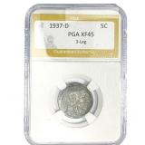 1937-D Buffalo Nickel PGA XF45XF45 3-Leg