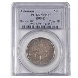 1939-D Arkansas Half Dollar PCGS MS63