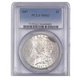 1887 Morgan Silver Dollar PCGS MS63
