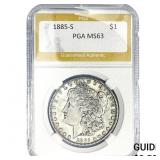 1885-S Morgan Silver Dollar PGA MS63