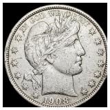 1908-S Barber Half Dollar NEARLY UNCIRCULATED