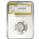 1916-D Buffalo Nickel PGA MS63