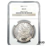1884-O Morgan Silver Dollar NGC MS65