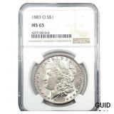 1883-O Morgan Silver Dollar NGC MS65