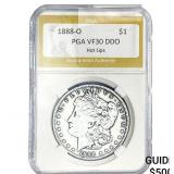 1888-O Morgan Silver Dollar PGA VF30 DDO Hot Lips