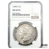 1898-O Morgan Silver Dollar NGC MS65 PL