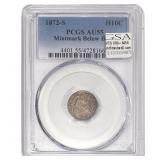 1872-S Seated Liberty Half Dime PCGS AU55 MM Below