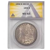 1896 Morgan Silver Dollar ANACS MS63