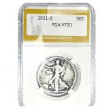 1921-D Walking Liberty Half Dollar PGA VF20