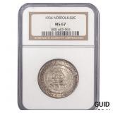 1936 Norfolk Half Dollar NGC MS67