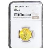 1994 1/4 OZ Gold Eagle $10 NGC MS69
