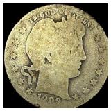 1909-O Silver Barber Quarter NICELY CIRCULATED