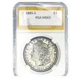 1885-S Morgan Silver Dollar PGA MS63