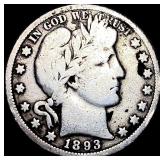 1893-O Silver Barber Half Dollar NICELY CIRCULATED