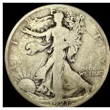 1921-S Silver Walking Liberty Half Dollar NICELY C