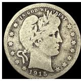 1915-S Silver Barber Quarter NICELY CIRCULATED