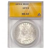 1879 Morgan Silver Dollar ANACS MS63