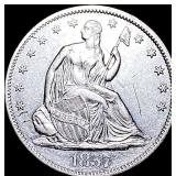 1857 Silver Half Dollar (Seated Liberty) CLOSELY U
