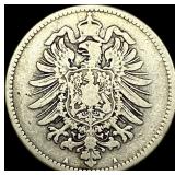 1875-A Germany Silver 1 Reichsmark NEARLY UNCIRCUL