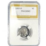 1937-D Buffalo Nickel PGA MS63MS63