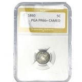 1860 Seated Liberty Half Dime PGA PR66+ CAMEOPR66+