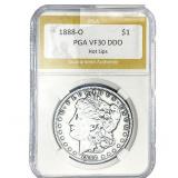 1888-O Morgan Silver Dollar PGA VF30 DDO Hot Lips