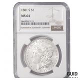 1881-S Morgan Silver Dollar NGC MS64