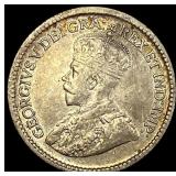 1915 Canada Silver 5 Cents CHOICE AU