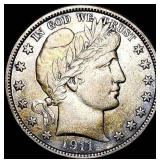 1911-D Silver Barber Half Dollar NEARLY UNCIRCULAT