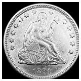 1891 Silver Quarter Dollar CLOSELY UNCIRCULATED