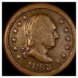 1863 Civil War Token - George Washington LIGHTLY C
