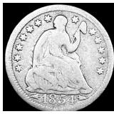 1854 Arrows Seated Liberty Half Dime NICELY CIRCUL
