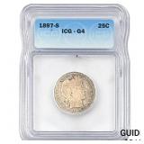 1897-S Barber Quarter ICG G4