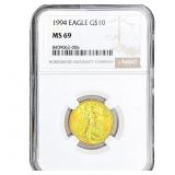 1994 1/4 OZ Gold Eagle $10 NGC MS69