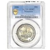 1936 Wisconsin Half Dollar PCGS MS67