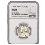 1936 Washington Silver Quarter NGC MS63 TY B Rev