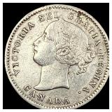 1874-H Silver 10 Cents Canada NEARLY UNCIRCULATED