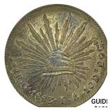 1883Ga TB Mexico Silver 8 Reales CLOSELY UNCIRCULA