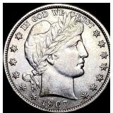 1907-D Silver Barber Half Dollar CLOSELY UNCIRCULA