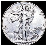 1938-D Silver Walking Liberty Half Dollar NEARLY U