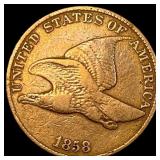 1858 Copper-Nickel Flying Eagle Cent NEARLY UNCIRC