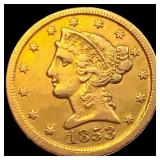 1853-D $5 Gold Half Eagle