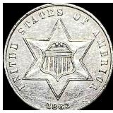 1862 Silver Three-Cent Piece  UNCIRCULATED